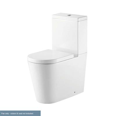 Metro Short Projection Close Coupled Back To Wall Rimless WC Pan with Fixings - White