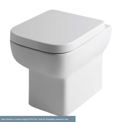 Bijou Comfort Height Back To Wall Rimless WC Pan with Fixings - White