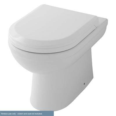 Dura Back To Wall Rimless WC Pan with Fixings - White