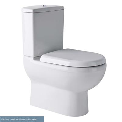 Dura Comfort Height Close Coupled Back To Wall Rimless WC Pan with Fixings - White