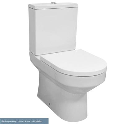 Kenley Close Coupled Rimless WC Pan with Fixings - White