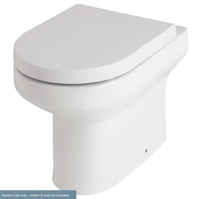 Kenley Back To Wall Rimless WC Pan with Fixings - White
