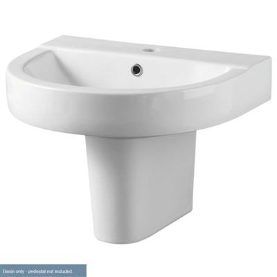 Kenley 50cm x 40cm 1 Tap Hole Ceramic Basin with Overflow - White