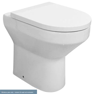 Kenley Comfort Height Back To Wall Rimless WC Pan with Fixings - White