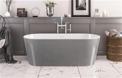 Lambeth 1590 x 740 x 560mm Freestanding Bath inc Waste - Grey