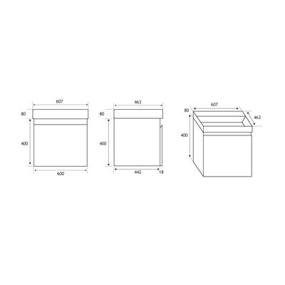 Gravina 60 Single drawer Wall Hung Unit 