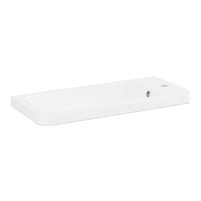 Cavone 50cm x 22cm 1 Tap Hole Cloakroom Basin with Overflow - Gloss White