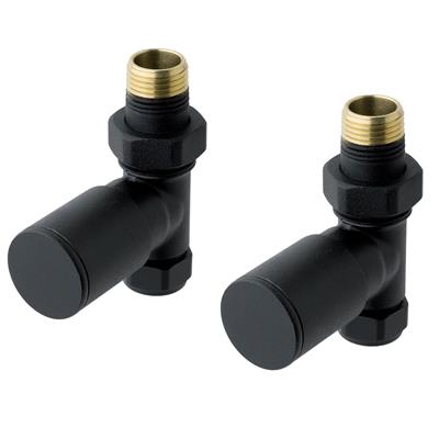 Straight radiator valve (pair) Matt Black