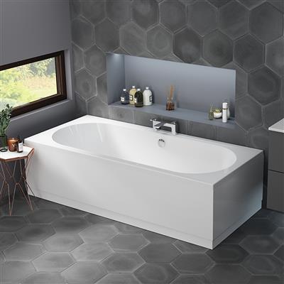 1800 x 800mm Designer Double Ended Bathtub Acrylic Bathroom Round Straight Bath Tub Elena 