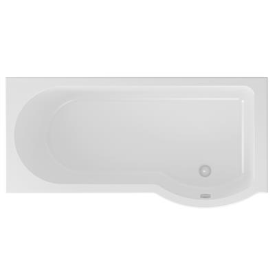Portland 1600 x 850 x 440mm Left hand (LH) P-Shaped 5mm Shower Bath - White