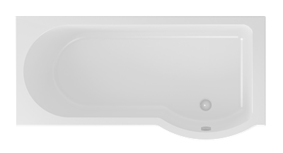 Portland 1700 x 850 x 440mm Left hand (LH) P-Shaped Beauforte Shower Bath - White