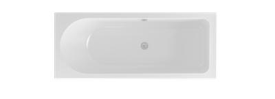 Biscay 1800 x 800 x 440mm Left hand (LH) Straight Beauforte Shower Bath - White