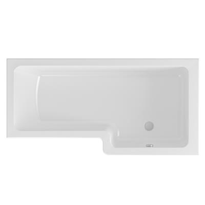 Portland 1600 x 850 x 440mm Left hand (LH) L-Shaped Beauforte Shower Bath - White
