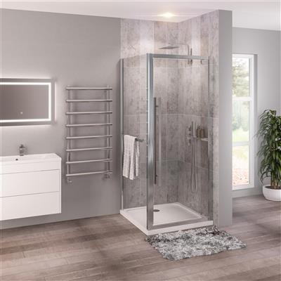 Vantage 2000 6mm Easy Clean 2000mm x 700mm Side Panel with Towel Rail - Chrome