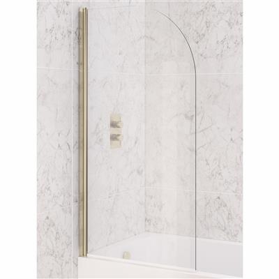 Curved 6mm Bath Screen Brushed Brass