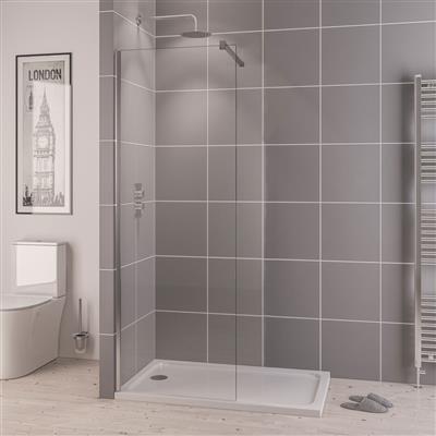Vantage 2000 6mm Easy Clean 2000mm x 500mm Walk-In Shower Panel - Chrome