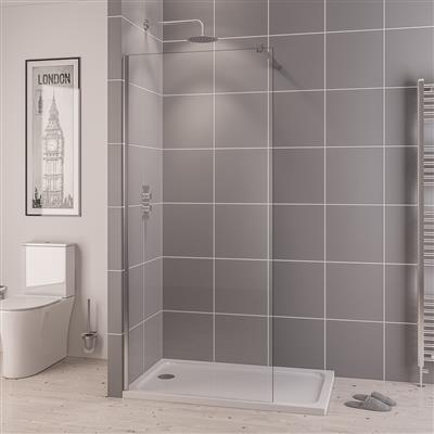 Vantage 2000 6mm Easy Clean 2000mm x 1200mm Walk-In Shower Panel - Chrome