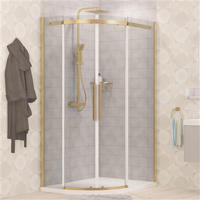 Corniche 2000 1000x900mm Right Hand Offset Quadrant Shower Enclosure - Brushed Brass