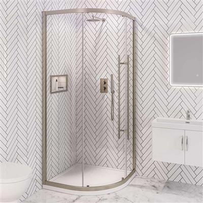 Vantage 2000 Easy Clean 900x900mm Quadrant Shower Enclosure - Brushed Brass