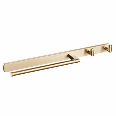 Asti Towel Ring and Double Hook Brushed Brass