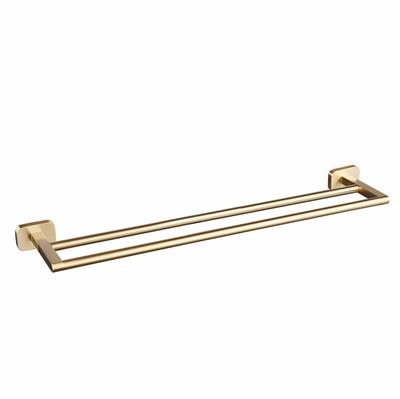 Asti Double Towel Ring - Brushed Brass