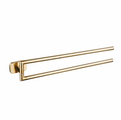Asti Double Split Towel Holder - Brushed Brass