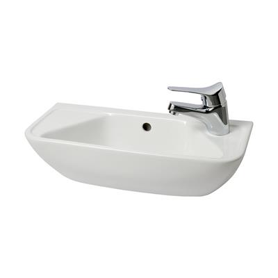 45cm x 35cm 2 Tap Hole Ceramic Cloakroom Basin with Overflow - White