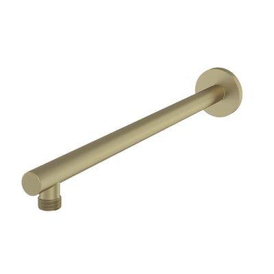 400mm Modern Wall Mounted Round Fixed Over Head Shower Arm - Brushed Brass