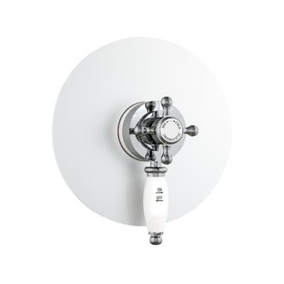 Concealed Traditional Thermostatic Shower Valve with Ball Handles - White & Chrome