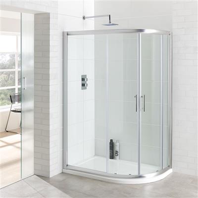 Vantage 6mm Easy Clean 1100x800mm Offset Quadrant Shower Enclosure - Chrome