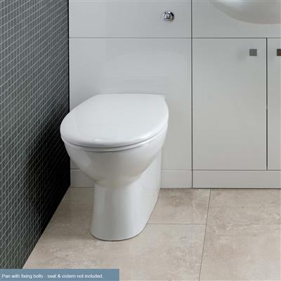 Loire Back To Wall WC Pan with Fixings - White