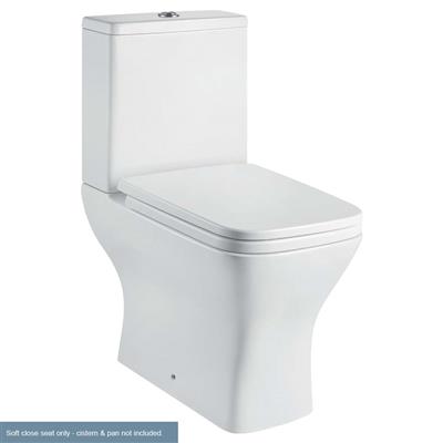 Wingrave II Curved Rectangular Soft Close Toilet Seat - White