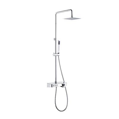 Thermostatic Shower Pole with Shower Shelf - Chrome