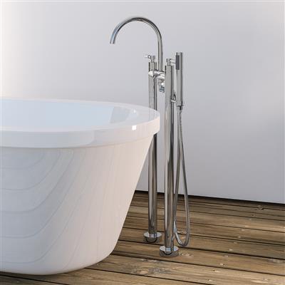 Leith Floor Mounted Bath Shower Mixer (BSM) Tap with Handset Chrome