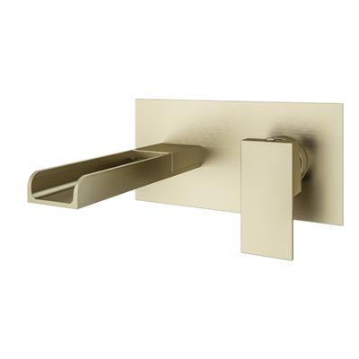 Chetwode Wall mounted Basin Mixer Tap Brushed Brass