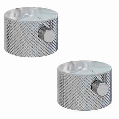(Pair) Meriden Full Knurling Tap Handles for Wall Mounted 3 Tap Hole Basin / Bath Mixer Taps Chrome