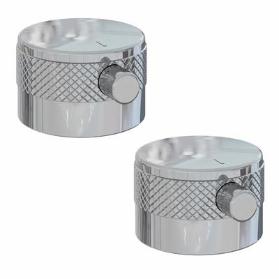 (Pair) Meriden Half Knurling Tap Handles for Wall Mounted 3 Tap Hole Basin / Bath Mixer Tap Chrome