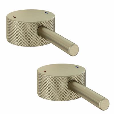 (Single) Meriden Full Knurling Tap Handle for Freestanding Bath Tap Brushed Brass