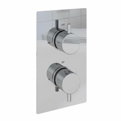 Meriden Twin Thermostatic Concealed Shower Valve - Chrome