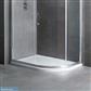 Volente Plan D Left Hand (RH) ABS 1000mm x 800mm Offset Quadrant Stone Resin Shower Tray - White