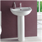 Dura 55cm x 46cm 1 Tap Hole Ceramic Basin with Overflow & Fixings - White