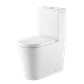 Metro Short Projection Comfort Height Close Coupled Back To Wall WC Pan with Fixings - White