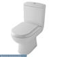 Dura Comfort Height Close Coupled Rimless WC Pan with Fixings - White