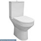 Kenley Comfort Height Close Coupled Rimless WC Pan with Fixings - White