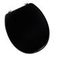 Sherwood Soft Close Toilet Seat with Chrome Hinges - High Gloss Black