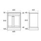Hardwick 60cm Right Hand (RH) 2 Door Corner Cabinet Basin Unit - Matt White