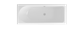 Biscay 1700 x 750 x 440mm Left hand (LH) Straight 5mm Shower Bath - White