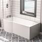 Portland 1600 x 850 x 440mm Right Hand (RH) P-Shaped 5mm Shower Bath - White