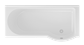 Portland 1700 x 850 x 440mm Left hand (LH) P-Shaped Beauforte Shower Bath - White
