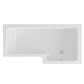 Portland 1600 x 850 x 440mm Right Hand (RH) L-Shaped Beauforte Shower Bath - White